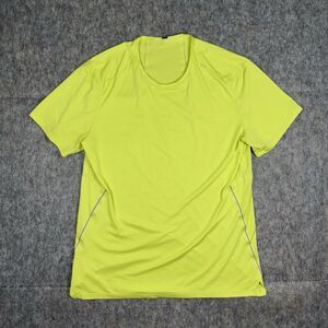 Lululemon Shirt Mens Large Fast Free Short Sleeve T-Shirt Neon Yellow Hi Vis Run